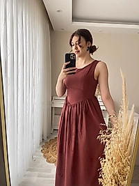 Rosalinda Kiremit Rengi  Elbise