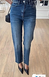 ZARA TAM KALIP MAVİ YIKAMALI JEAN